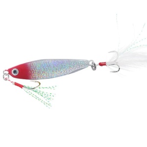 <span class=keywords><strong>Leurre</strong></span> de pêche coulant OEM avec plume blanche et fil scintillant pour la pêche en eau salée, pour maquereau, bar et poissons prédateurs - Product Image 4