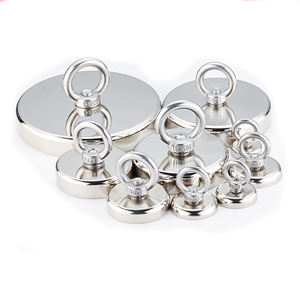 Vismagneet Neodymium Pot Met Oogbout Sterke Ronde Magneten Voor Het Ophalen Van Gaten Dubbelzijdige Set Verzonken - Product Image 1