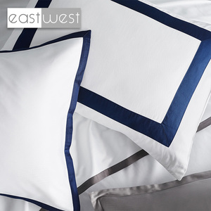 Đông Tây Chất Lượng Cao 100% Cotton Phổ Biến Khách Sạn Khăn Trải Giường Sang Trọng Thiết Kế Mới 300 TC Trắng Sateen Chắp Vá Phong Cách Bộ Đồ Giường Thiết Lập - Product Image 3