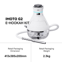 Kit Chicha Électronique Longue Durée avec Écran LCD NFC, Chauffage Électrique, Capsule E-Shisha, Finition Laquée et Base Power Bank
