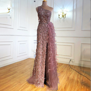 เดรสยาวเปิดไหล่เฉียงประดับเลื่อมสำหรับผู้หญิงปี 2023 <span class=keywords><strong>ชุด</strong></span><span class=keywords><strong>ราตรี</strong></span>สายเดี่ยว - Product Image 5