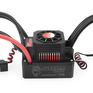 בקר מהירות אלקטרוני (ESC) עמיד למים מדגם Surpass Hobby KK Series 150A ללא מברשות למכוניות RC בקנה מידה 1/8 עם סוללות <span class=keywords><strong>2</strong></span>-6S - Product Image 2