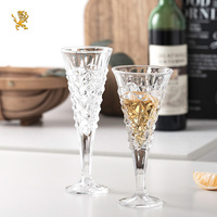 Flûte à champagne en cristal gravé pour fêtes, banquets, bars et cocktails – Verre à vin transparent sur pied