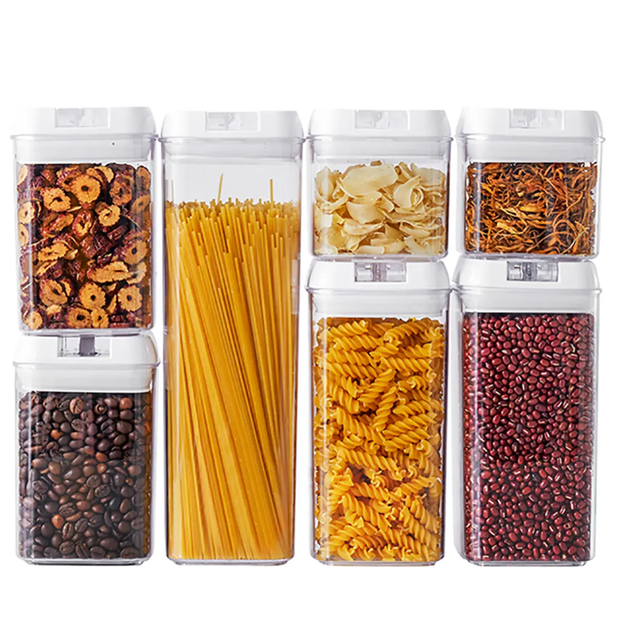 Keuken Voedsel Opslag Spaghetti Suiker Zout Noedels Droog Voedsel Bpa Gratis Plastic Voedsel Opslag Container Sets