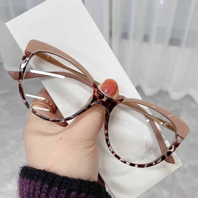 6018 TR90 Anti Blue Light Blocking Glasses Frame Women Luxury Designer Retro Eyeglasses Ladies Optical Frame 2023 Trend