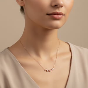 Collar Apilable de Diseño Moderno y Romántico de Alta Calidad, Joyería de Oro Rosa Sólido de 18K con Colgante de Diamante Natural - Product Image 4