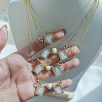 Nouveauté Catholique Naturel Shell Pendentif Colliers Sainte Vierge Marie Sacré Coeur Perle D'eau Douce CZ Charme Collier Bijoux