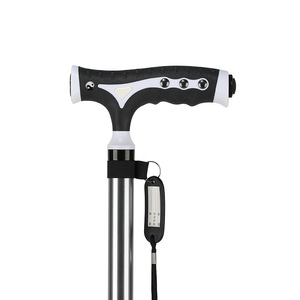 Aluminum Alloy Telescopic Cane Height Adjustable 43.3in With <b>Light</b> Elderly Walking <b>Stick</b> Black - Product Image 2