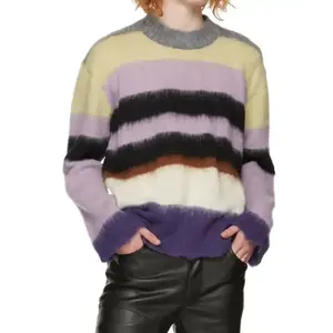 2024 LOGO personnalisé OEM & ODM Mohair tricots <span class=keywords><strong>pull</strong></span> hommes <span class=keywords><strong>pull</strong></span> garçons col rond hiver coton <span class=keywords><strong>pull</strong></span> hommes - Product Image 4