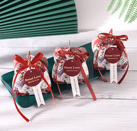 Boîte de rangement en papier, grande taille 7x7x8cm, impression de marbre, boîtes à cadeaux de mariage élégantes avec décoration de ruban