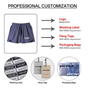 Pantalones cortos de gimnasio 2 en 1 para hombre, ropa deportiva con logotipo personalizado, poliéster, transpirable, entrenamiento al aire libre, novedad - Product Image 3