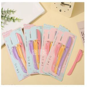 Ensemble de tondeuses à sourcils, rasoir pliant en acier inoxydable pour hommes et femmes, 3 couleurs dans un paquet - Product Image 3