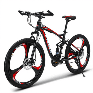 Bicicleta de Montaña de Suspensión Trasera, Frenos de Disco Dobles, Todoterreno, 21 Velocidades, Cuadro de Acero de Alto Carbono, Velocidad Variable - Product Image 1
