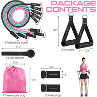 Bandas de Ejercicio Ajustables de TPE para Gimnasio, Bandas de Resistencia Elásticas de Alta Resistencia para Entrenamiento Físico, Juego de 11 Tubos