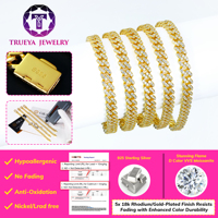 Bracelet gourmette cubaine 6 mm en argent 925 plaqué or blanc, serti de diamants Moissanite, style Hip Hop pour hommes, vente en gros, Miami