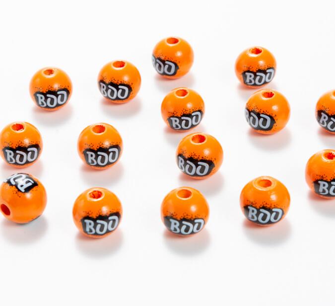 50 Perline Di Legno Colorate Per Halloween – Ragnatele, Zucca, Fai Da Te – Accessori Per Gioielli E Decorazioni - 2