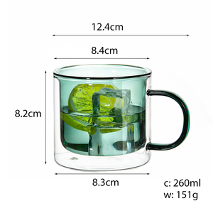 Taza <span class=keywords><strong>de</strong></span> Vidrio <span class=keywords><strong>de</strong></span> Doble Pared Personalizada SAMYO, Multicolor, <span class=keywords><strong>de</strong></span> Vidrio Borosilicato <span class=keywords><strong>de</strong></span> Alta Calidad, Taza <span class=keywords><strong>de</strong></span> Café <span class=keywords><strong>de</strong></span> Doble Pared - Product Image 4