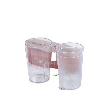 Gobelets réutilisables en plastique SAN sans BPA de 8 oz de la marque KY, vente en gros, écologiques, anti-fuite, avec logo personnalisé pour les fêtes - Product Image 1