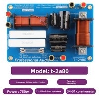 Gertsound T2A80 Réseau de Crossover Métallique Bleu Foncé 2 Voies Audio Son Parfait 12-15 pouces 500-800W 4/8 Protection pour Haut-parleurs