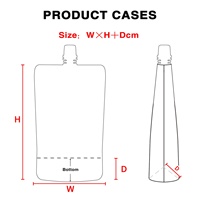 Pochette en plastique de qualité alimentaire de 250ml pour les boissons énergisantes de jus de fruits Sacs à bec de remplissage liquide à haute température pasteurisés pour la bière