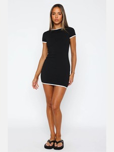 Vestido Corto Sexy de Verano para Mujer, Ajustado, de Manga Corta, Elástico, Informal, para Fiesta, Uso Diario, que Favorece la Figura - Product Image 5
