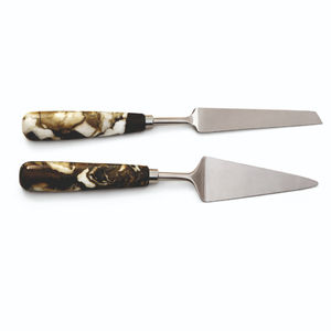 Juego de Cubiertos Elegantes de Acero Inoxidable con Mango de Madera y Cabeza Dorada para Postres, Ideal para Reuniones Familiares, Recepciones de Invitados, Fiestas y Buffets - Product Image 1