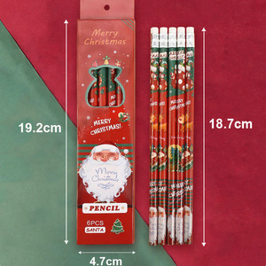 XinyiArt 6pcs 4 Styles Crayons <span class=keywords><strong>de</strong></span> forme ronde HB Crayons non aiguisés avec gommes Parfait pour les projets d'artisanat <span class=keywords><strong>de</strong></span> <span class=keywords><strong>dessin</strong></span> <span class=keywords><strong>de</strong></span> cadeau <span class=keywords><strong>de</strong></span> Noël - Product Image 4