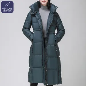 YuFan – doudoune personnalisée ODM pour femme, manteau Long à col en duvet, couleur chair, hiver