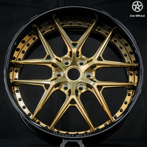 Jantes en alliage forgé DW 2 pièces 17 18 19 20 22 pouces, jantes concaves dorées à <span class=keywords><strong>5</strong></span> branches échelonnées, jantes de course pour VSKF <span class=keywords><strong>Chevrolet</strong></span> <span class=keywords><strong>Corvette</strong></span> C8 - Product Image 2