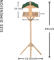 Mangeoire à oiseaux autoportante en bois, nichoir et table d'alimentation pour jardin