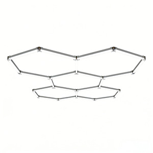 Lumière de <span class=keywords><strong>garage</strong></span> hexagonale LED avec support en grille nid d'abeille RGB réglable pour postes de travail de beauté automobile et stations de lavage de voitures - Product Image 5