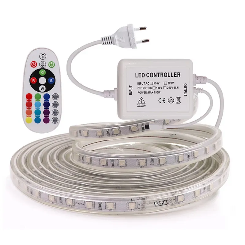 LED Rope Lights Waterproof Plug in LED Strip Lights Cuttable Connectable 110V 220VIdeal for Patio Christmas Party Decoration