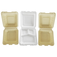 Boîte à emporter Liyi moderne, biodégradable, compostable, pour hamburgers, pizzas, fast-food, frites, micro-ondable, sans BPA