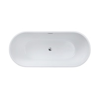 Baignoire ovale autoportante moderne et simple en acrylique pour adultes, sans accoudoirs, pour projets résidentiels, hôteliers et de villas