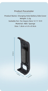 Couvercle latéral de batterie à rabat anti-poussière détachable noir pour <span class=keywords><strong>Gopro</strong></span> Hero13 12 <span class=keywords><strong>11</strong></span> 10 9 - Product Image 6