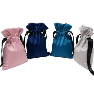Sacs de rangement personnalisés en satin de soie réutilisables avec cordon de serrage pour cadeaux, bijoux, cosmétiques, maquillage, téléphones portables, chaussures et protection anti-poussière – Luxe et mignons - Product Image 1