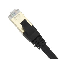 Kabel Patch Ethernet Hitam SFTP 5m CAT6A/CAT7 26AWG(7/0.16MM) dengan PVC BC Kabel Komunikasi Berkinerja Tinggi