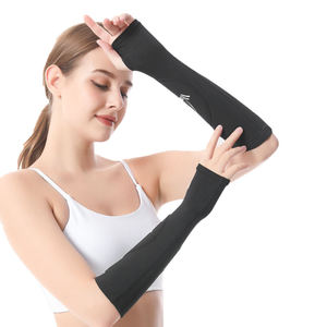 Manguito de compresión deportivo para brazo, con protección UV y efecto refrescante, estilo cubierto y soporte extendido para codo, para voleibol, béisbol y ciclismo - Product Image 4