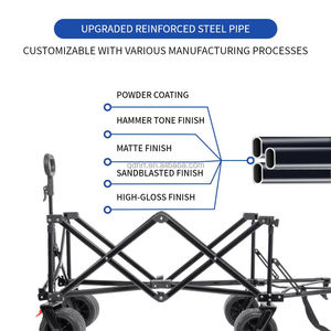 Vente d'usine, chariot pliable à roues larges personnalisé pour l'extérieur, chariot de jardin, chariot de plage pliable pour le camping avec pare-soleil amovible - Product Image 6