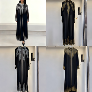 <span class=keywords><strong>Abaya</strong></span> de luxe perlée pour femme, tenue de soirée élégante pour fête, cardigan long à manches longues ouvert sur le devant, kaftan pour l'Aïd, vente en gros ODM - Product Image 2