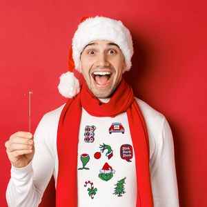 Vendita all'ingrosso di piccole patch ricamate in ferro su disegni di natale hohohoho borse Jeans toppe in tessuto ricamato per cappello da donna - Product Image 4