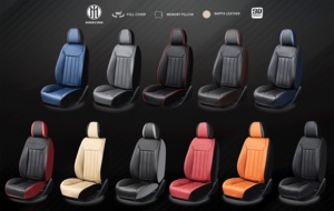 Juego de Fundas de Asiento de Coche de Lujo Marcan, Universal, Nuevo, de Cuero y Tela, Cojín Protector de Tela, Accesorio Delantero con Diseño Elegante - Product Image 4