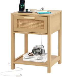 Tavolino in legno con cassetto portaoggetti e ripiano di apertura, comodino piccolo piccolo comodino - Product Image 5