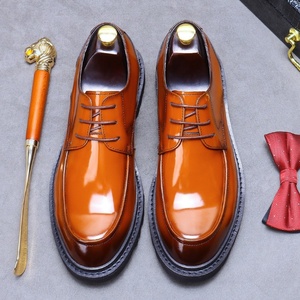 Zapatos Oxford de Cuero Genuino para Hombre - Casuales de Negocios, Boda, Punta Fina, Brillantes, Formales, con Cordones, que Aumentan la Altura - Product Image 3