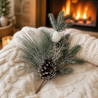Vente en gros de brindilles artificielles de pin vert de qualité supérieure avec cône de pin pour décorations de Noël, maison, centre commercial, cérémonie intérieure, fêtes