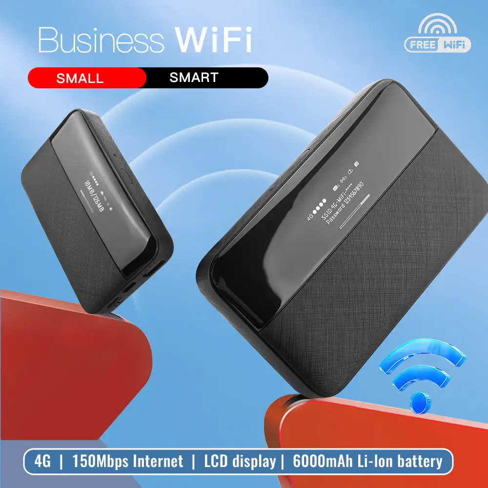 KuWFi Original Mini 4g lte WLAN-Router 150 MBit/s Pocket-WLAN-Hotspot mit 6000mAh Akku