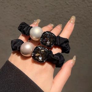 Coletero con diamantes de imitación y perlas, lazo para el cabello simple y elegante, accesorio para el cabello, lazo para el cabello con perlas para el Día de la Madre - Product Image 2