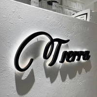 Lettres de l'alphabet en acrylique rétroéclairé en acier inoxydable 3D avec éclairage LED personnalisé pour la publicité extérieure