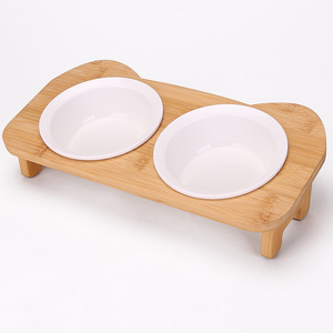 Bol pour chat avec deux bols inclinés, protection du cou surélevée pour chats et petits chiens, station d'alimentation pour eau et nourriture - Product Image 1