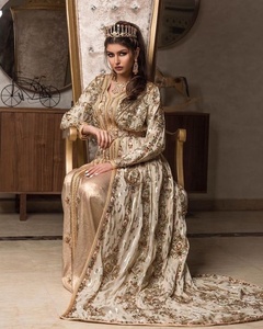 Vestido caftán de Dubái con bordados elaborados para fiestas elegantes, adornado con cuentas de cristal y pedrería - 2020 - Product Image 1